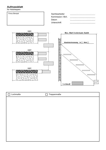 Aufmassblatt für Holztreppen - Stockhausen Treppen