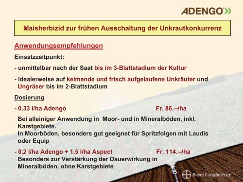 Präsentation Adengo - Bayer CropScience - Schweiz