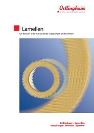 Lamellen für Kupplungen und Bremsen - allgemeine ... - Ortlinghaus