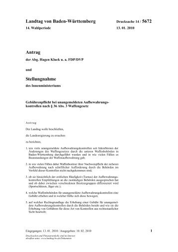 kontrollen nach §36 Abs. 3 WaffG (13.01.2010) - SV-Tell-Weilheim