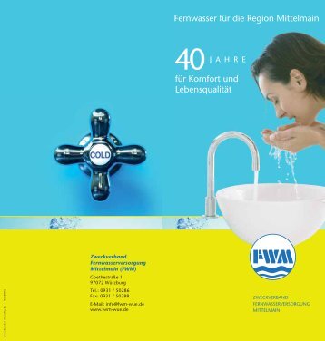 Fernwasser für die Region Mittelmain für Komfort und Lebensqualität