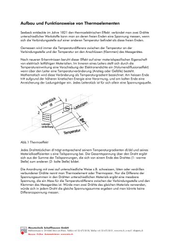 Aufbau und Funktionsweise von Thermoelementen - MTS ...