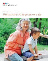 Künstlicher Kniegelenkersatz - Solothurner Spitäler AG