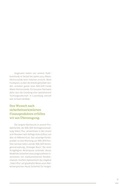 Geschäftsbericht 2012 - Walser Privatbank AG