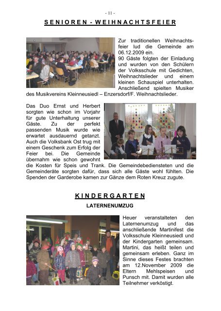 Jahresbericht 2009 (17,60 MB) - Gemeinde Klein-Neusiedl