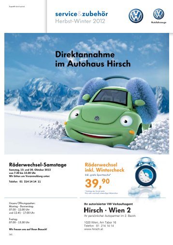 Direktannahme im Autohaus Hirsch - hirsch wien 2