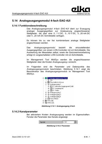 5.14 Analogausgangsmodul 4-fach EAO 4UI - ELKA-Elektronik GmbH