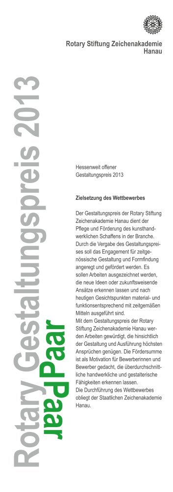 Gestaltungspreis Rotary Stiftung 2013.pd - Staatliche ...