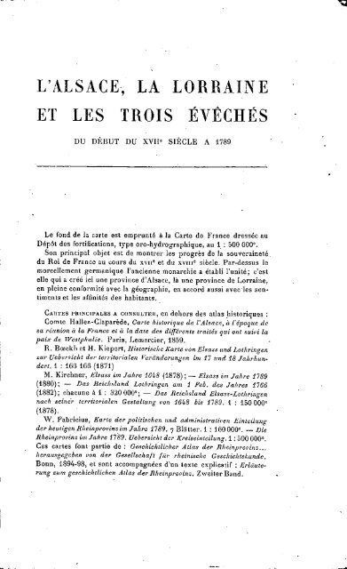 L'Alsace, la Lorraine et les Trois Éveches du debut du XVIIe siecle a ...