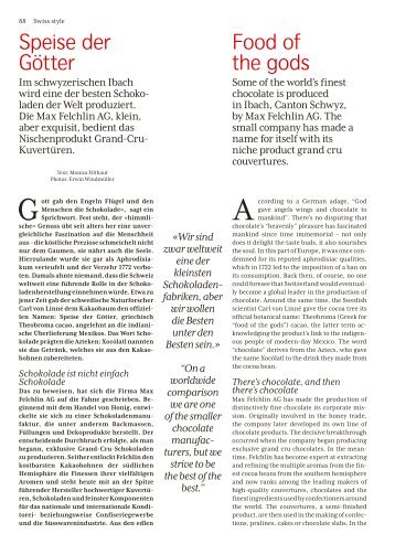 Swiss Magazine - Speise der Götter(pdf, 4.36 MB) - Felchlin