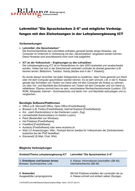 Verknüpfungspunkte ICT / die Sprachstarken [PDF, 78.0 KB]