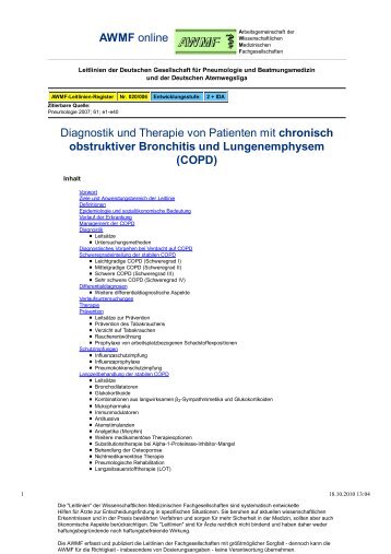 020-006 S2 Diagnostik und Therapie von Patienten mit ... - AWMF