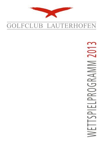 WETTSPIELPROGRAMM 2013 - Golfclub Lauterhofen