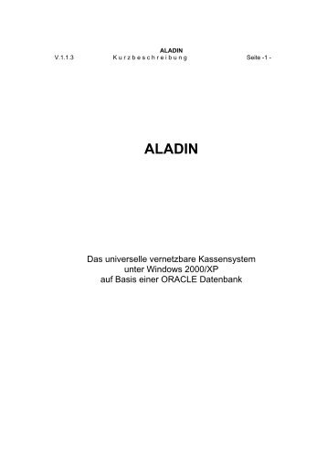 Funktionalitäten ALADIN - CHW Software