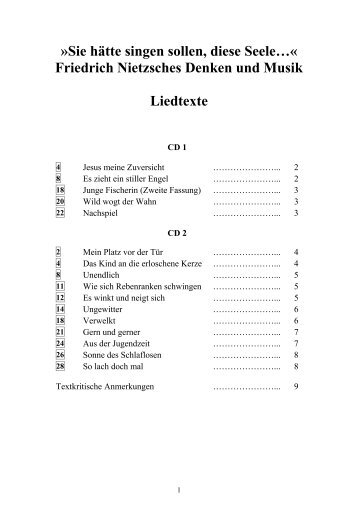 Sie hätte singen sollen, diese Seele…« Friedrich ... - Der blaue Reiter