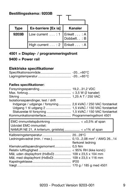 Bedienungsanleitung, Manuel, Manual, Manuale, 9203, PR ...