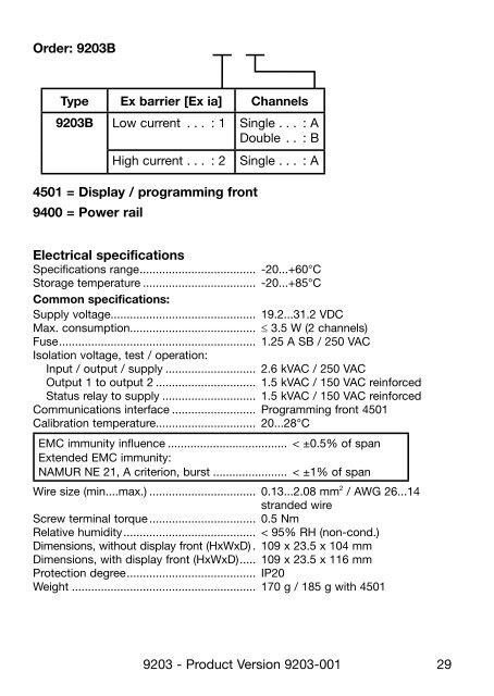 Bedienungsanleitung, Manuel, Manual, Manuale, 9203, PR ...