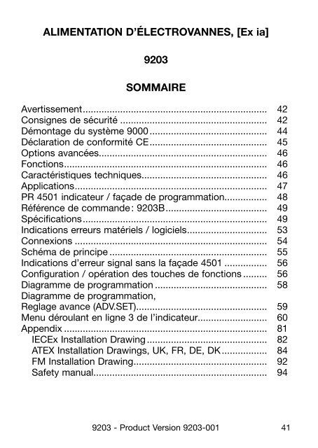 Bedienungsanleitung, Manuel, Manual, Manuale, 9203, PR ...