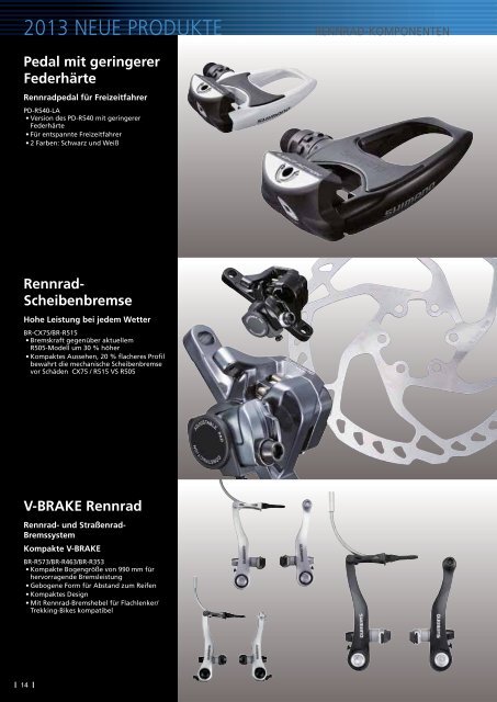 Shimano Fahrradkomponenten 2013 zum Katalog - Thalinger Lange