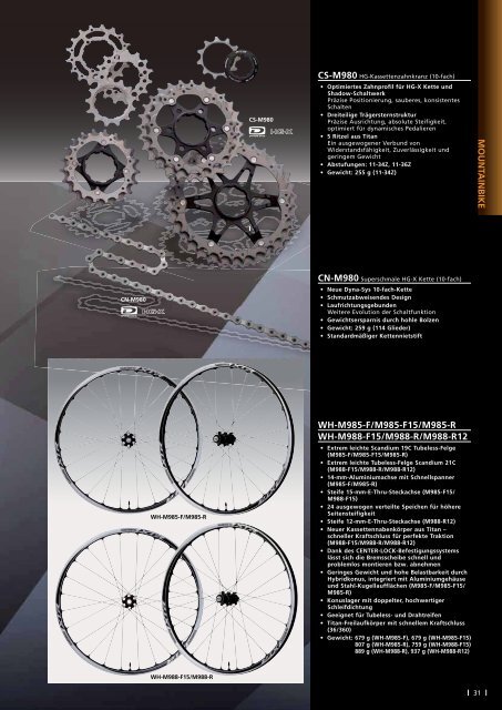 Shimano Fahrradkomponenten 2013 zum Katalog - Thalinger Lange