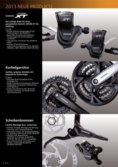 Shimano Fahrradkomponenten 2013 zum Katalog - Thalinger Lange