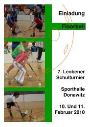 einladung Schulturnier 2010 - Österreichischer Floorball Verband ...