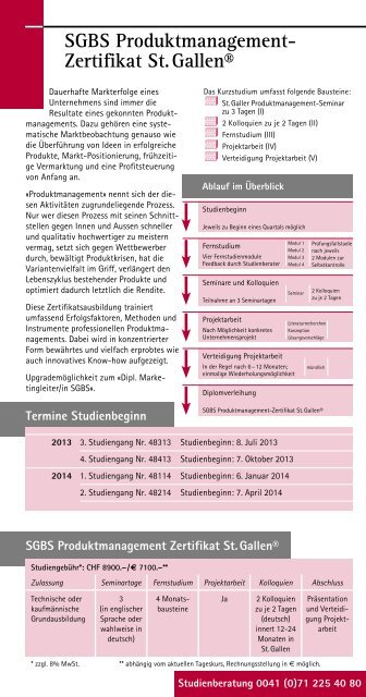 SGBS Produktmanagement - St. Galler Business School