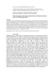 Effect of lactation on the hygiene quality and some milk ...