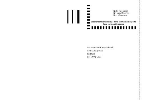 Broschüre - GKB Anlageplan - Graubündner Kantonalbank