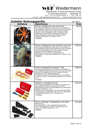 Zubehör Rettungsgeräte mit Preis