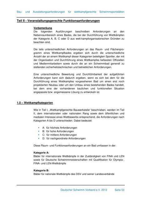 Bau- und Ausstattungsanforderung DSV