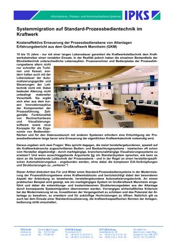 Fachartikel Systemmigration auf Standard ... - IPKS GmbH