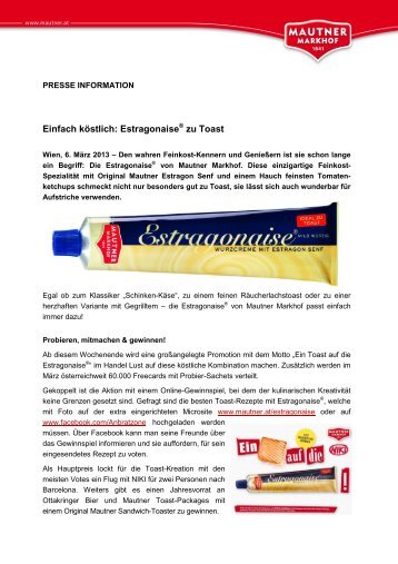 Pressemitteilung als Pdf - MAUTNER MARKHOF Feinkost GmbH