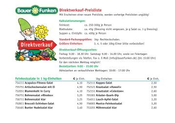 Direktverkauf-Preisliste - Bauer Funken