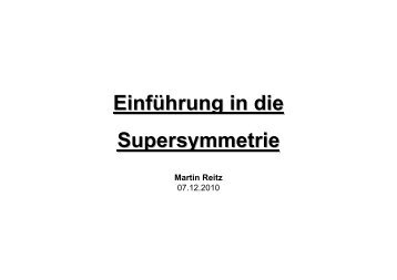 Einführung in die Supersymmetrie - Desy