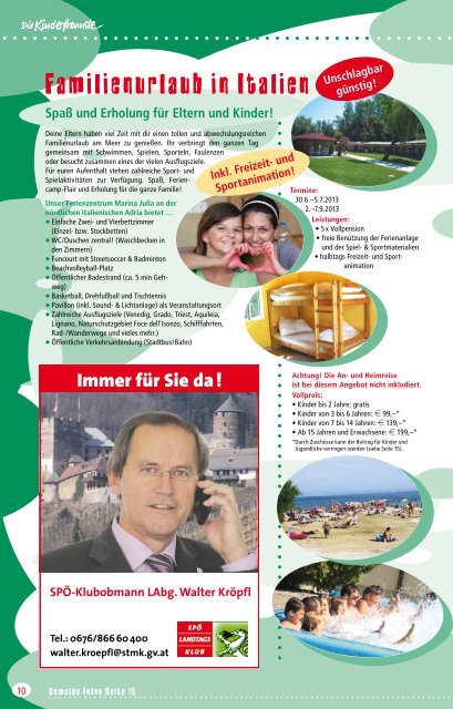 aktuelle Ferienprospekt - LOGO Jugendmanagement Steiermark