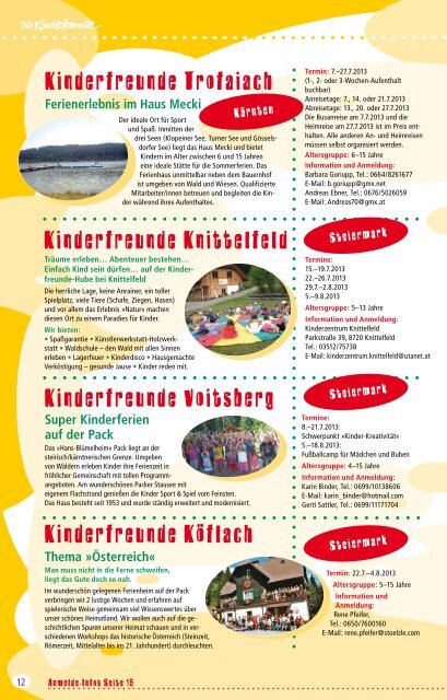aktuelle Ferienprospekt - LOGO Jugendmanagement Steiermark