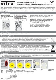 Bedienungsanleitung Taschenlampe ... - REV-Ritter GmbH