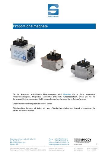 Proportionalmagnete - Magnetbau Schramme