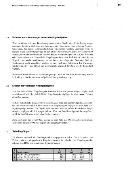 PC-Programm SonGun V1.0 zur Berechnung von Schiesslärm - BAFU