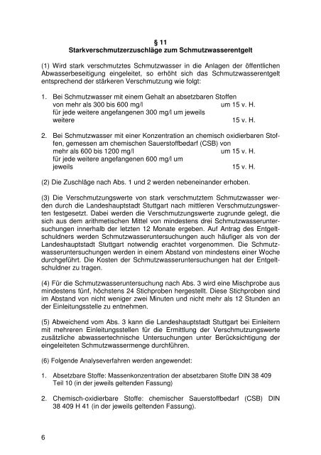 Schmutzwasser Entgeltbestimmungen (Stand 01.01.2012) - EnBW