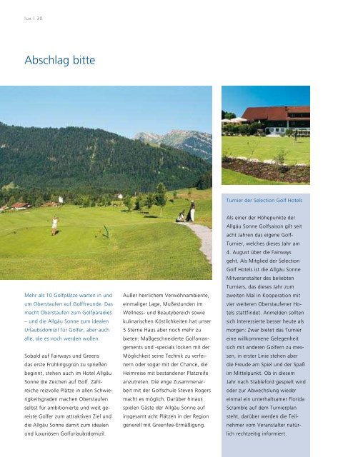 Hotelmagazin Lux - Hotel Allgäu Sonne