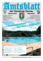 Freibadsaison in Gornau ist eröffnet! - Gemeinde Gornau