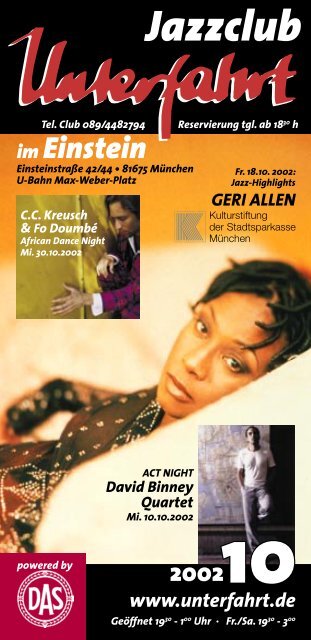 geri allen - Jazzclub Unterfahrt