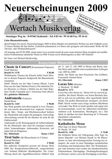 Katalog 2009 Herbst.indd - Wertach Musikverlag
