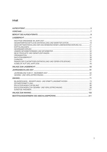 Geschäftsbericht 2007 - Aachener und Münchener Versicherungen