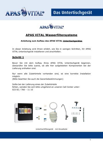 APAS VITAL Wasserfiltersysteme - Verlag Peter Irl