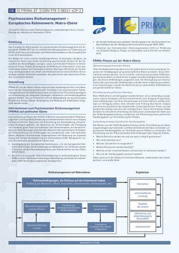 Psychosoziales Risikomanagement – Europäisches Rahmenwerk ...