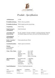 Produkt - Spezifikation - Friedrich Gewürze GmbH