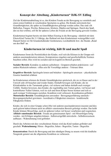 Konzept der Abteilung „Kinderturnen“ - DJK-SV Edling Homepage